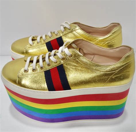 gucci ace rainbow sneakers|Gucci peggy rainbow sneakers.